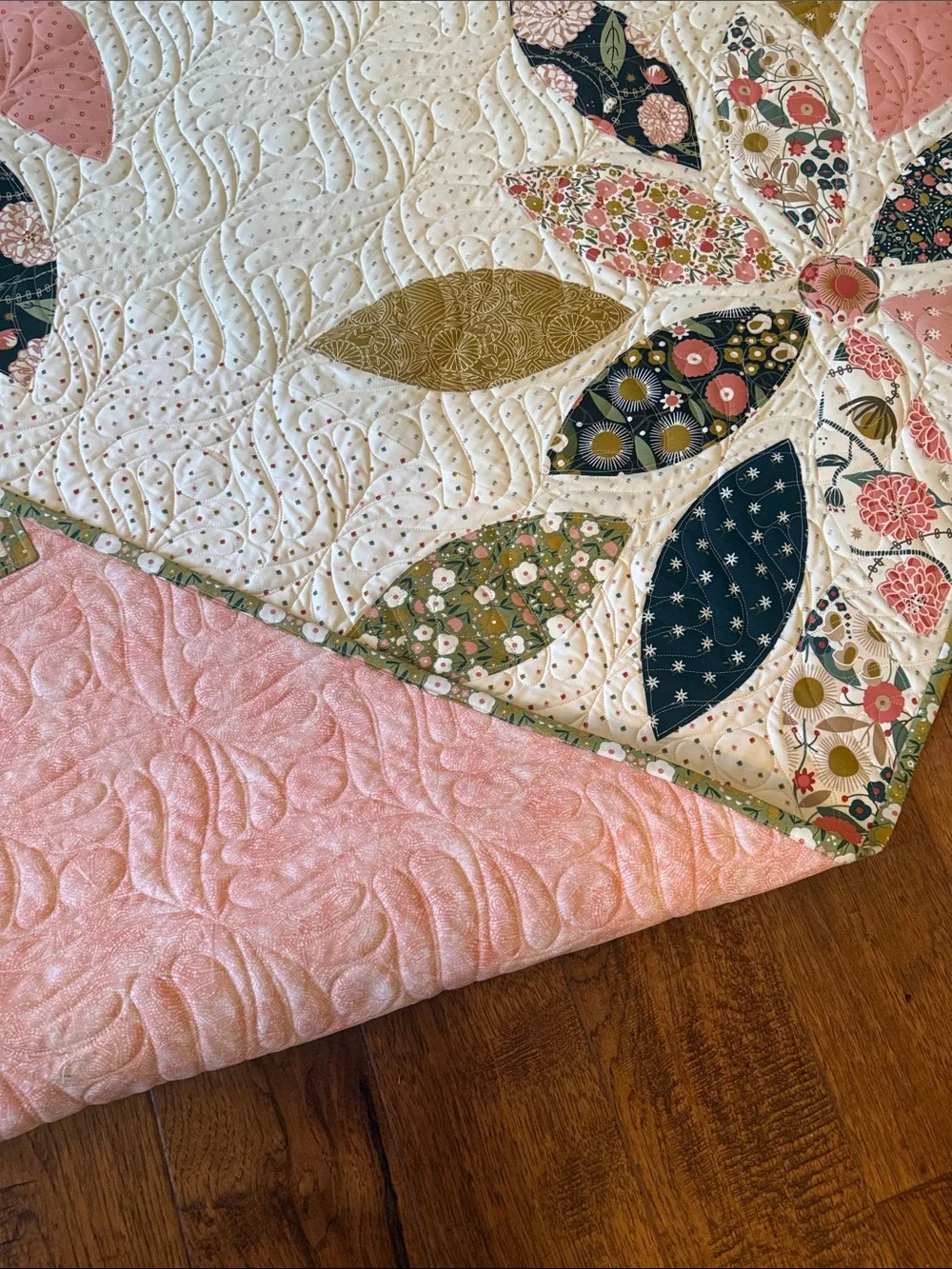 New Beautiful Handmade Floral Quilt